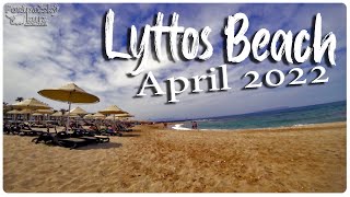 🇬🇷 Lyttos Beach Walk April 2022 Crete Greece  Pláž Lyttos Kréta [upl. by Twitt]