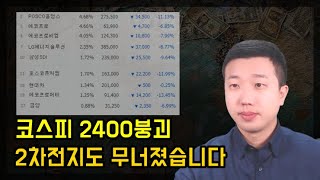 코스피2400붕괴 2차전지도 무너졌습니다ft삼성전자 [upl. by Anilyx]