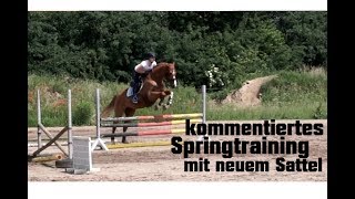 Kommentiertes Springtraining mit neuem Sattel  DamDiaS [upl. by Anelaf]