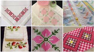 Cross Stitch Hand Embroidery Designs Patterns For BedsheetPillowCushionTable Cover Part 3 [upl. by Niggem]