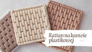 Jak wykonać rattan na kanwie plastikowej Wyszywamy rattan na torebkę  Rattan Crochet bag [upl. by Hayila612]