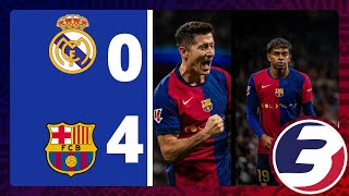 FULL MATCH HIGHLIGHTS  REAL MADRID 04 BARCELONA  ALL GOALS AND SKILLS [upl. by Aneeras]