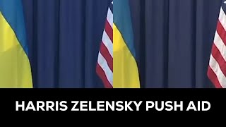 Harris and Zelensky DEMAND more UKRAINE aid from US Congress [upl. by Eisset]