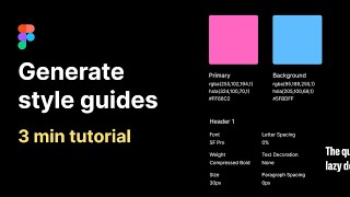 Generate Style Guide in Figma Automatically [upl. by Nahguav]