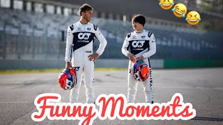 F1 PIERRE GASLY amp YUKI TSUNODA  Funny moments [upl. by Anilorak]