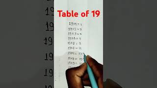 Table of 19 trick trending ytshorts youtube maths table ltkstudy [upl. by Cranford]