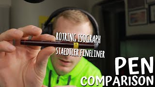 Rotring Isograph VS Staedtler Fineliner Pen Comparison [upl. by Portuna673]