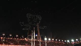 PyeongChang 2018 Olympic Winter Games Closing Ceremony  LED DRONE SHOW SOOHORANG [upl. by Nevad]