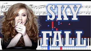 Adele  Skyfall  Piano Tutorial w Sheets [upl. by Oirretna366]