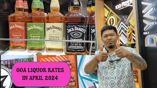 GOA LIQUOR RATES IN APRIL 2024 WHISKEY VODKA RUM BEER WINES FENI COCKTAILS [upl. by Nottnerb]