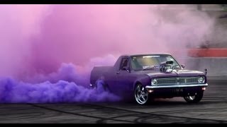 1TUFHG COLOURED SMOKE BURNOUT AT CRUISE 4 CHARITY 10 QUEENSLAND RACEWAY [upl. by Clovah]