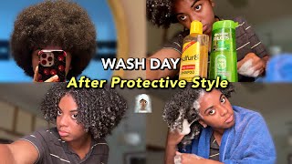 Wash Day AFTER Protective Style  protein overload AGAIN  Natural Hair [upl. by Toille55]