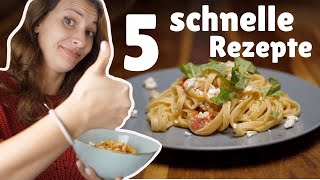 5 schnelle Rezepte in unter 10 Minuten  vegetarisch und abwechslungsreich [upl. by Ecile825]