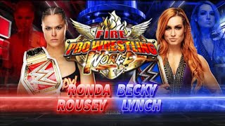 Becky Lynch vs Ronda Rousey Full Match Fire Pro Wrestling World [upl. by Yelreveb519]