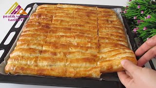 Nasıl Yapıldığına İNANAMAYACAKSINIZ❗EVDE UN SU TUZ Varsa HERKES Yapabilir🤚Kolay ve Lezzetli Börek😋 [upl. by Worsham]