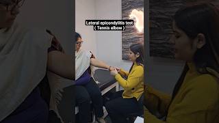 Lateral epicondylitis test Tennis elbow  physiotherapy aprc tenniselbow [upl. by Eynahpets681]