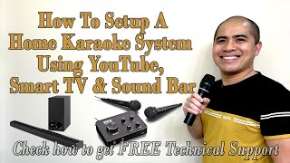 How To Setup A Home Karaoke System Using YouTube Smart TV and Sound Bar [upl. by Bernardo]