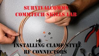 Installing clamp style RF connectors  Type N on RG142 cable RG58 RG223 RF industries RFN1000N [upl. by Aitercul593]