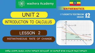 MATHEMATICS GRADE 12 UNIT 2 LESSON 2 INSTANTANEOUS RATE OF CHANGE [upl. by Bravar]