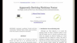 Apparently Deriving Fictitious Forces article [upl. by Eiramyllek285]