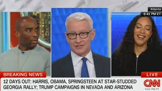 Charlamagne tha god and Anderson Cooper get into it over CNN’s coverage of Donald Trump and Kamala H [upl. by Gough]