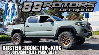 4 SUSPENSION TYPES TACOMA 3quot LIFT WITH BILSTEIN ICON FOX amp KING [upl. by Fronia]