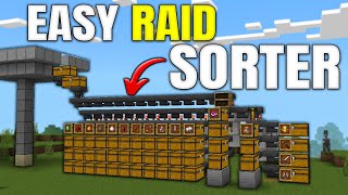 Easy 121 Raid Item Sorter in Minecraft Bedrock MCPEXboxPSSwitchPC [upl. by Ewen]