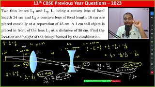 Two thin lenses L1 and L2 L1 being a convex lens of focal length 24 cm and L2 a concave lens of [upl. by Theresa857]