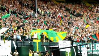 The Timbers Army reacts to the first Timbers goal vs LA [upl. by Ahsiekahs]