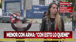 Menor apuntó con un arma a periodista de Crónica en Villa Tranquila [upl. by Nevear308]