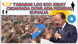 Madaxweyne Xasan Sheekh ayaa tababar usoo xiray ciidanka DOWLADA SOMALIA [upl. by Socin980]