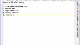 jEdit code editor  Lines to LI macro [upl. by Eniawed]
