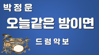 박정운  오늘같은 밤이면 무료 드럼악보 [upl. by Jobyna]