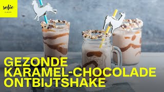 Snelle amp gezonde karamel chocolade ontbijt shake  Sofie Dumont [upl. by Rutter198]