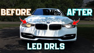 How To Replace Halogen DRL Bulbs On Your F30 BMW 328i [upl. by Ertsevlis]