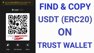 How To Find Your USDT ERC20 Wallet Address On Trust Wallet  Find amp Copy Trust Wallet USDT Address [upl. by Riddle]