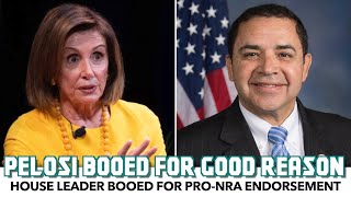 Nancy Pelosi Booed For Endorsing ProNRA amp AntiChoice Democrat [upl. by Yrram]