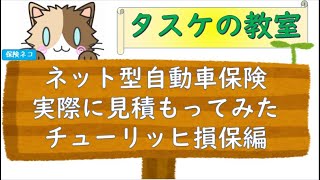 ネット型自動車保険実際に見積もってみた！見積の解説付き。チューリッヒ損保編 [upl. by Avalsorim]