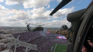 29th CAB UH60 Black Hawk Helicopter Flyover of Ravens Stadium [upl. by Nodnarb]