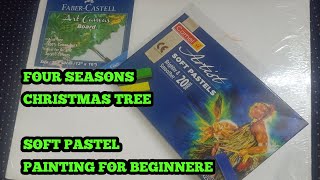 Easy Painting christmas Trees in SOFT PASTELS  4 SeasonsPainting on Canvas [upl. by Hailee]