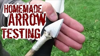 Testing Homemade Bows And Arrows On a Piece Of Meat [upl. by Suhsoj]