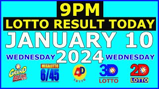 9pm Lotto Result Today January 10 2024 Wednesday [upl. by Glennis407]