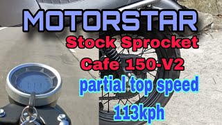 stock Sprocket Cafe 150V2 motorstar [upl. by Akiraa516]