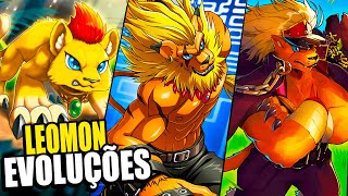 TODAS AS DIGIEVOLUÇÕES DE LEOMON [upl. by Laehcor232]