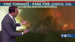 Massive California Park Fire Tornado Berardelli Bonus [upl. by Heymann25]