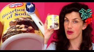 AMAZING easy FAST cheap DIY teeth WHITENING results baking soda bi carb  VINTAGIOUS [upl. by Margarita]