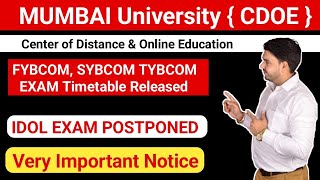 CDOE EXAM TIMETABLE RELEASED 202425Session FYBCOM SYBCOM TYBCOM  Mumbai University [upl. by Yarased370]