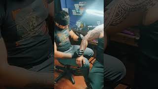 Polynesian tattoo polynesiantattoo best tattoo artist art youtubeshorts viralvideo trending [upl. by Aivil273]