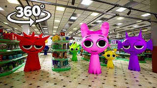 Incredibox Sprunki In Supermarket 360°  4K  VR  360 Video [upl. by Arretnahs529]