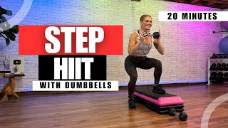 20Min Quick Step HIIT Workout with Dumbbells  FAST amp EFFECTIVE [upl. by Aielam]